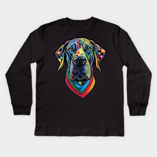 More Dogs of Color - #1 (Great Dane) Kids Long Sleeve T-Shirt